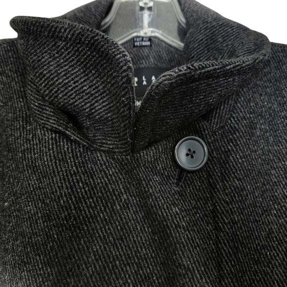 Nygard Black Label Wool Pea Coat M Charcoal Pinstripe Double Breasted - Picture 5 of 11